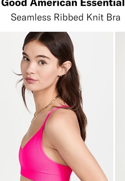 Nwt Good American brown seamless ribbed knit bra w/ adjustable straps size 1/2 - Picture 3 of 16